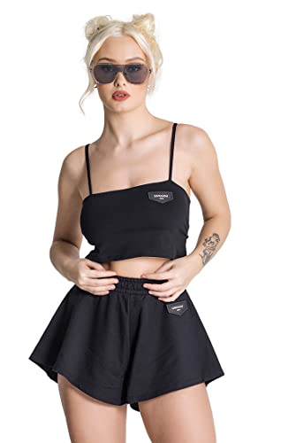 Gianni Kavanagh Black Reverse Crop Koszulka damska, Czarny, XL