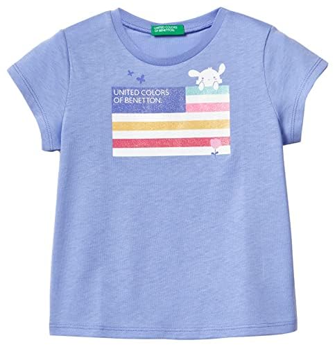 United Colors of Benetton Koszulka dziewczęca z krótkim rękawem, Pervinca 1w2, L (Krótki)