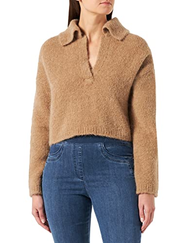 Sisley Damska koszulka polo L/S 102VM3005 Sweater, beżowy 93Y, XS