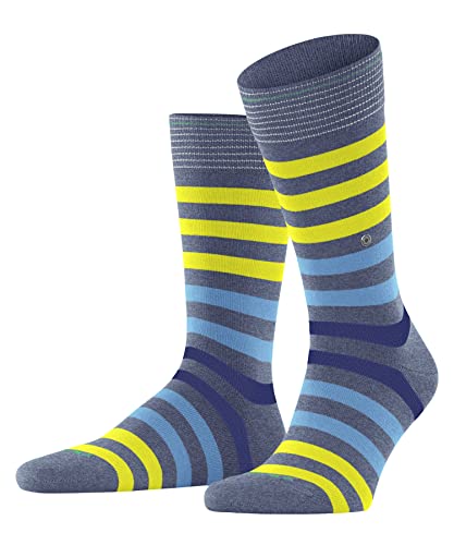 Burlington Mężczyźni Skarpety Blackpool M SO Trwała Organiczna Bawełna z wzorem 1 Para, Niebieski (Light Jeans 6662), 40-46