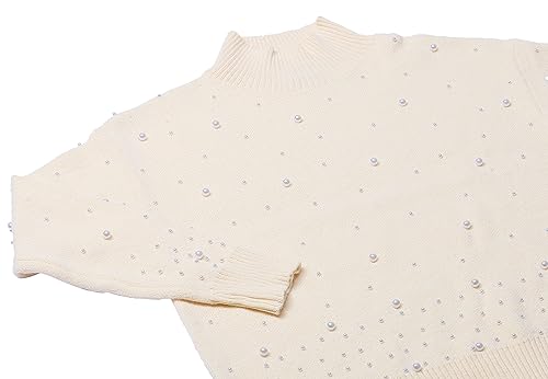 Nascita Damski sweter z cekinami, elegancki sweter akryl Wełna BIAŁA rozmiar XS/S, biały (wollweiss), XS