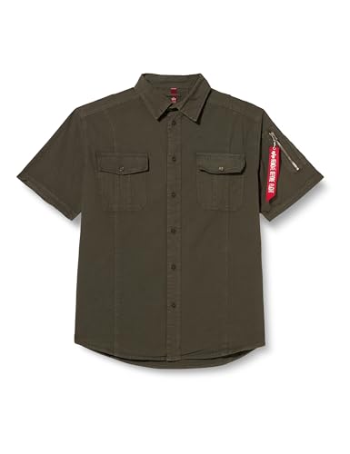 ALPHA INDUSTRIES Basic Shirt Slim S Koszulka męska, 136-greyblack, XS