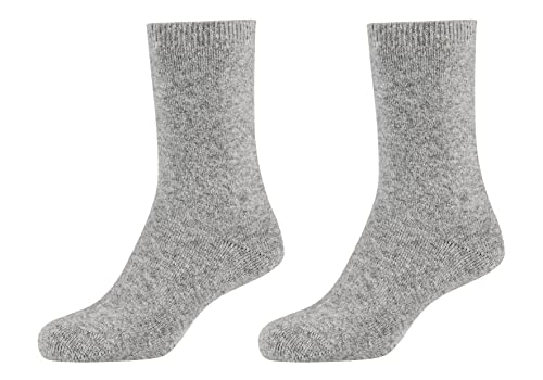 Camano 1102061000 - Damskie przytulne skarpety Cosy 2 pary, jasnoszary melanż, rozmiar 39/42, jasnoszary melanżowy, 39 EU