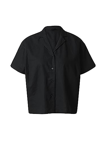 Urban Classics Ladies Linen Mixed Resort koszula damska, lniana koszula dla kobiet, dostępna w wielu różnych kolorach, rozmiary XS-5XL, czarny, XL