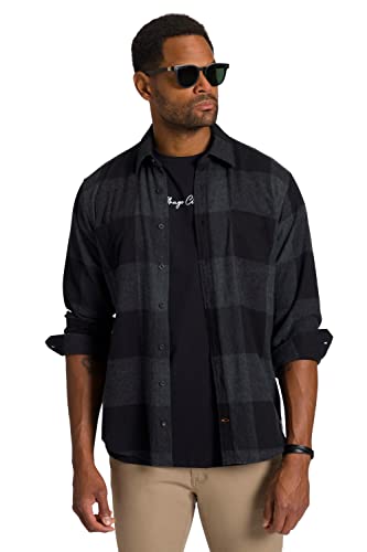 STHUGE Męska koszula flanelowa w paski MF, 1/1, koszula Kent, grafitowa, 3XL, grafitowoszary, 3XL