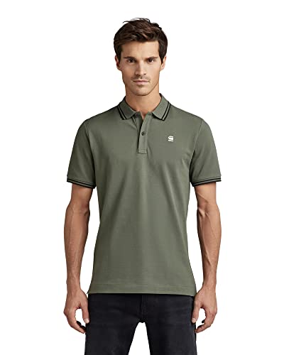 G-STAR RAW Dunda Slim Stripe męska koszulka polo, Zielony (Lt Hunter D17127-5864-8165), XS
