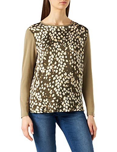 Gerry Weber T-shirt damski, Khaki Shell Vanilla nadruk, 36 PL