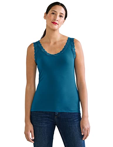 Street One top damski koronkowy, Deep Splash Blue, 36
