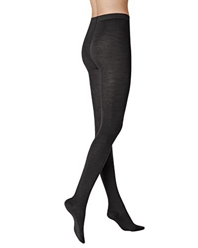 KUNERT Damskie rajstopy 384000 SENSUAL MERINO, nieprzejrzyste, z wełny merynosów, regulujące wilgotność i oddychające, regulujące klimat, czarny, 38-40