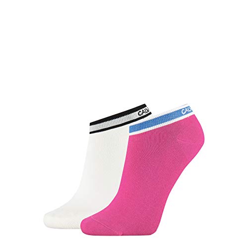 Calvin Klein Damskie skarpety z logo Liner Cuff Stripe Spencer Socks, Pink Combo., rozmiar uniwersalny