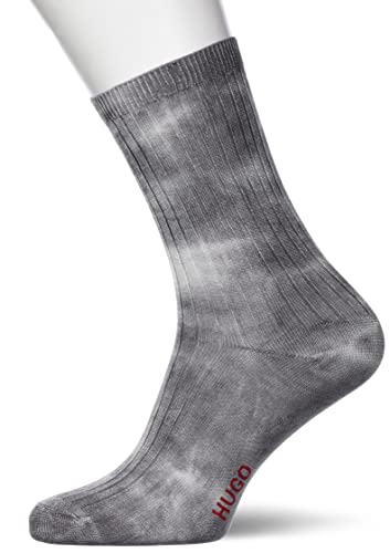 HUGO Skarpety damskie QS Rib Tiedye VI Quarter_Socks, czarne 1, 35-38, czarny (Black1)