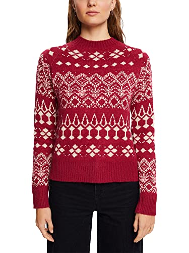 edc by ESPRIT Sweter damski, 618/Cherry Red 4, L