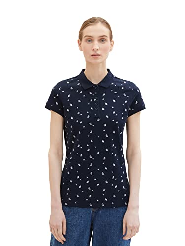 TOM TAILOR Damska koszulka polo, 32835 - granatowy (Navy Offwhite) Flower, S