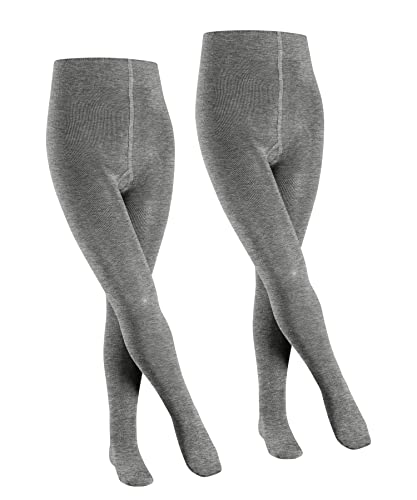 FALKE Uniseks - dzieci Rajstopy Family 2-Pack , Bawełna, 2 Pak, Szary (Light Grey 3400); 110-116 (3-6 lata)