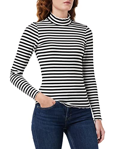 JdY Women's JDYFRANSISKA L/S TOP JRS NOOS koszulka z długim rękawem, czarna/paski: CD Stripe, XS, Black/Stripes:cd Stripe, XS