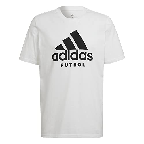adidas Męski T-shirt M piłka nożna, biały, XS