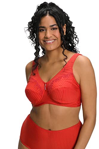 Ulla Popken Biustonosz damski z miseczką C-G, karminowoczerwony, 100E