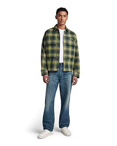 G-STAR RAW Męska kurtka Pocketony Service, Multicolor (Laub Blur Check C904-d575), XL