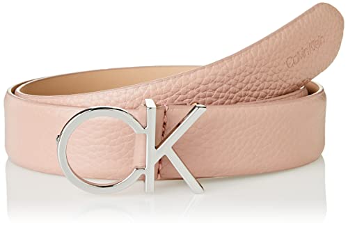 Calvin Klein Pasek damski Re-Lock Ck Logo Belt 3,0 cm skórzany pasek, Cafe Au Lait, 75