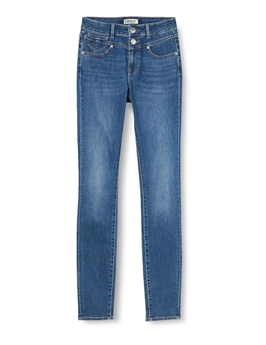 ONLY Onlwauw Hw Dou But Cut Skinny DNM EXT dżinsy damskie, niebieski (medium blue denim), (L) W / 34L