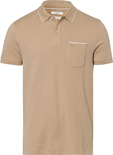 BRAX Męska koszulka polo Paddy PIQUÉ w sportowym stylu dwukolorowym, sezamowa, M, sesame, M