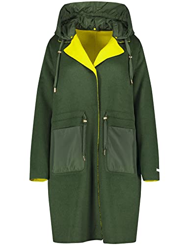 Samoon Damski płaszcz 150026-21512 wełna, zielony (Pine Green), 50