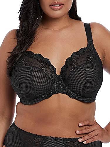 Elomi Damski biustonosz Charley Stretch Lace Underwire Plunge Bra, Czarny, 90D