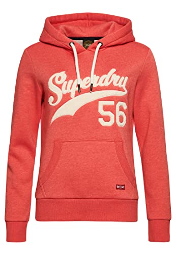 Superdry Damska bluza z kapturem w stylu vintage, Czerwony Marl Coral, 40
