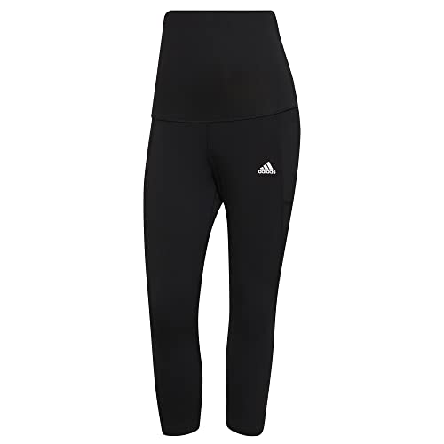 adidas, Maternity 34 Tig, legginsy 3/4, czarno-białe, Xs, damskie