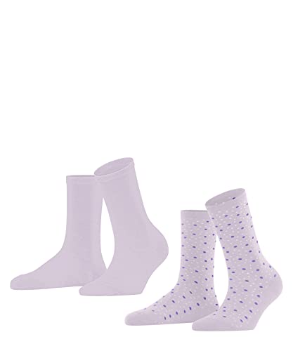 ESPRIT Kobiety Skarpety Playful Dot 2-Pack W SO Trwała Organiczna Bawełna z wzorem 2 Pak, Różowy (Anemone 6790), 35-38