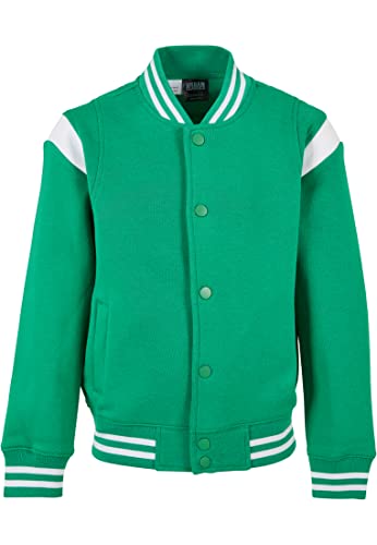 Urban Classics Kids Boys Inset College Sweat Jacket, Bodegagreen/white, 134-140