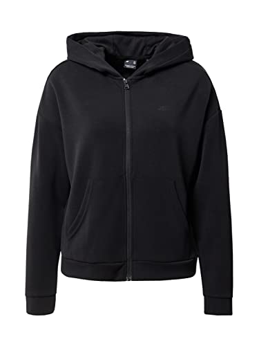 4F Damska koszulka Bld041 Jeans, Głęboki Czarny-Czarny, Deep Black - Czarny, L