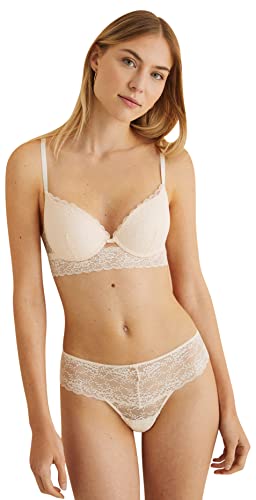 Women'secret Biustonosz Push Up Koronka, Kość Słoniowa, 100B