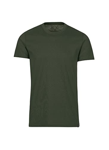 Trigema Męski t-shirt slim fit z bawełny deluxe, khaki, M