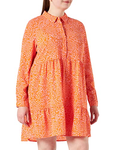 VERO MODA Vmdelilah Ls Short Dress-K Curve Ga sukienka damska, Oriole/Aop:leo Prism różowy, 48