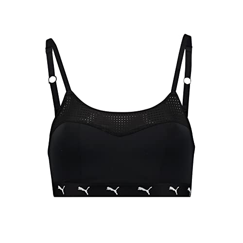 PUMA Damski wyściełany biustonosz sportowy Sproty Top, czarny, XS