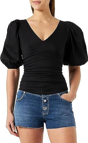 Pinko Damska bluzka dobrej rozciągliwej popeliny T-shirt, Z04_biały Brill., 64
