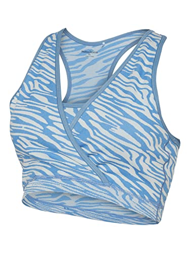 MAMA.LICIOUS Damski biustonosz sportowy, Azure Blue/Aop: whitecap Gray Zebra, M-L