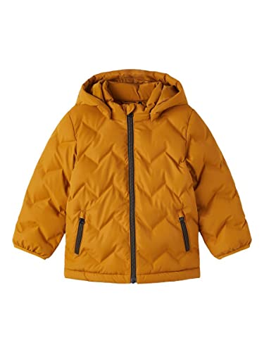 NAME IT Boy's NKMMARL Puffer Jacket Camp kurtka, Cathay Spice, 128, Cathay Spice, 128