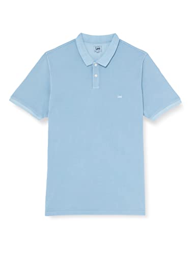 Lee Męska koszulka polo barwiona, Lodowy Błękit, 3XL