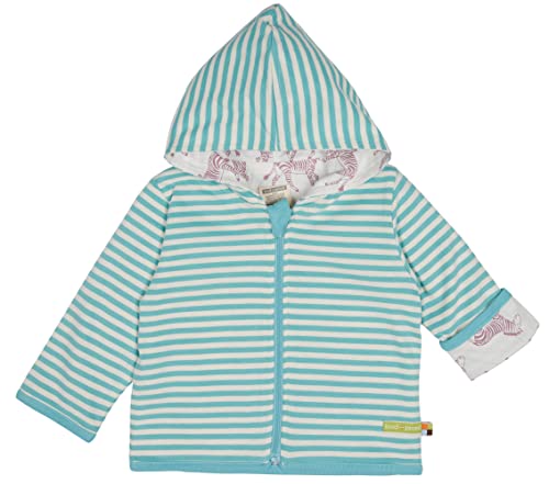 loud + proud Dziewczęca dwustronna z kapturem, certyfikat GOTS, cyjan, 86/92, cyan, 86/92 cm