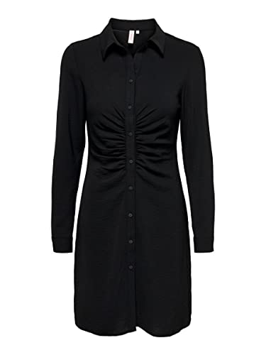 ONLY Women's ONLMETTE L/S Wrinkle Dress NOOS WVN sukienka mini, czarna, 3XL