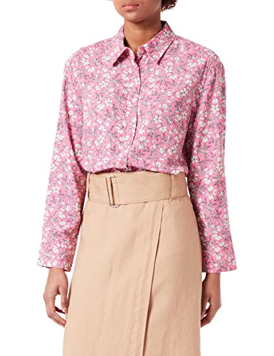 United Colors of Benetton Damska koszula 5t17dq02y, różowa wzór kwiatowy 82a, L, Różowy wzór kwiatowy 82a, L