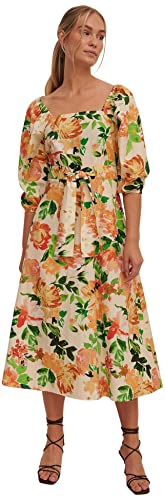 NA-KD Talia krawata sukienka midi, kwiatowa, EU 38