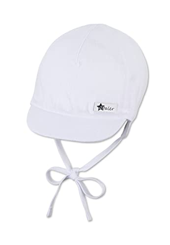 Sterntaler Unisex dziecięca czapka z daszkiem o wyglądzie lnu czapka dziecięca, biały, 35