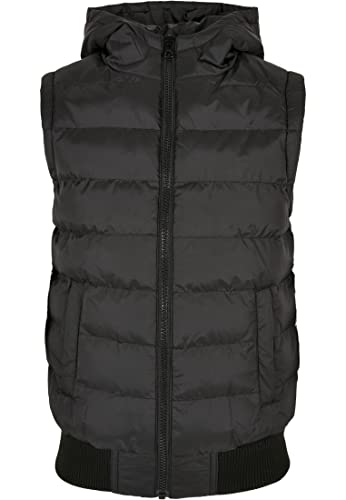 Urban Classics Chłopięca kamizelka chłopięca Small Bubble Hooded Vest kamizelka bufowa dla chłopców, czarna, rozmiary 110/116-158/164, czarny/czarny, 146-152