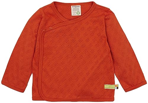 loud + proud Unisex dziecięca kurtka zawijana żakardowa, z certyfikatem GOTS, terakota, 74/80, Terracotta, 74-80