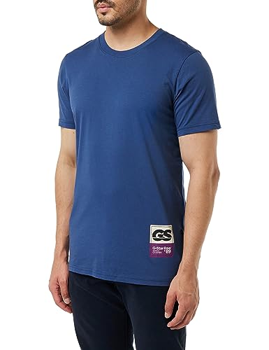 G-STAR RAW Męski T-shirt z tyłu Slim R T, Niebieski (Rank Blue D23730-336-868), M