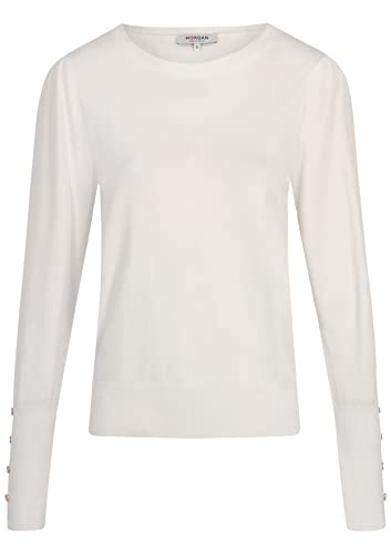 Morgan damski sweter z długim rękawem z okrągłym dekoltem MGRIS Ecru TS, Off White, S