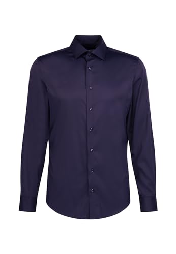 Seidensticker Męska koszula slim fit z długim rękawem, granatowy, 38